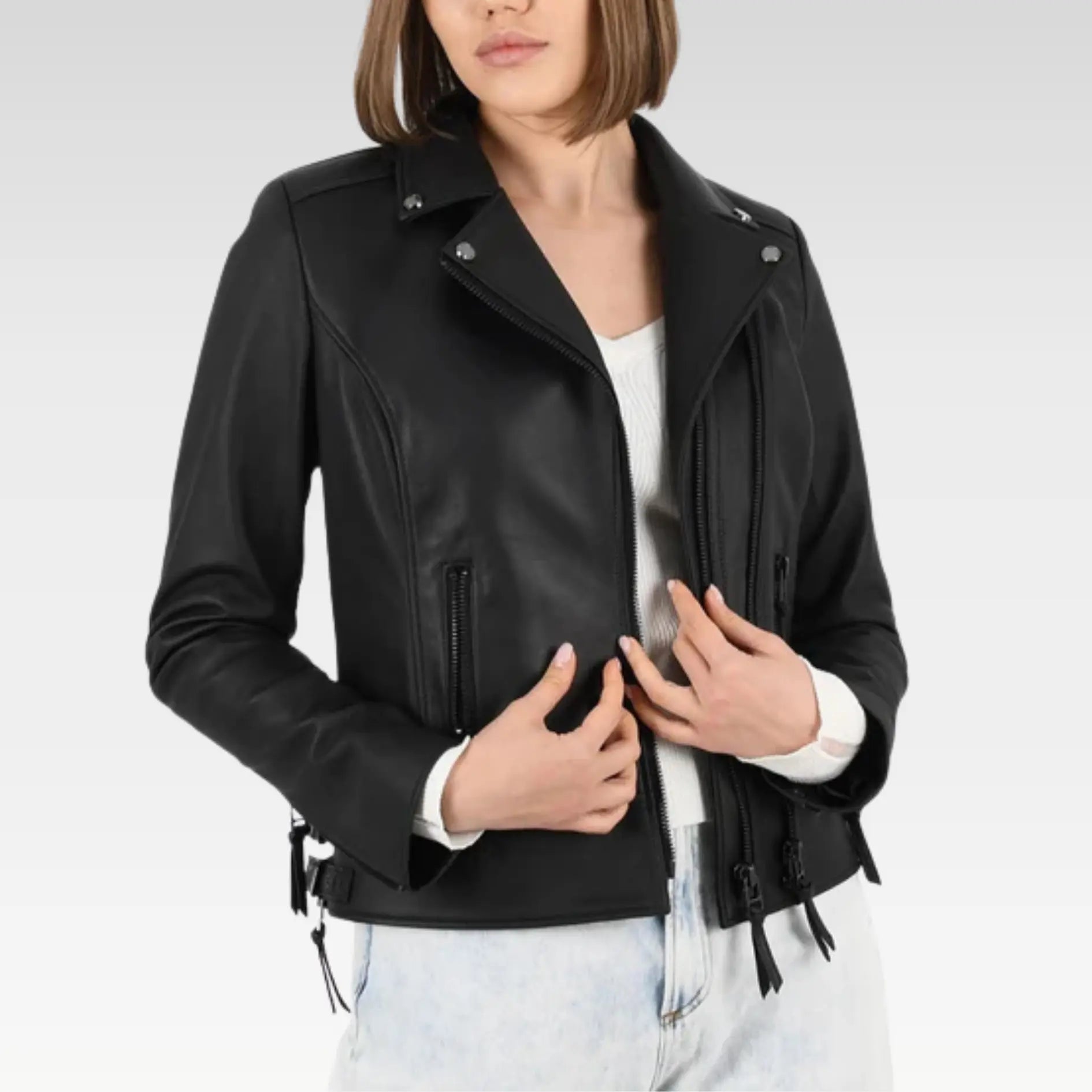 Black Classic Biker Leather Jacket
